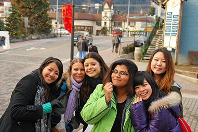 International student group visiting Leavenworth Washington
